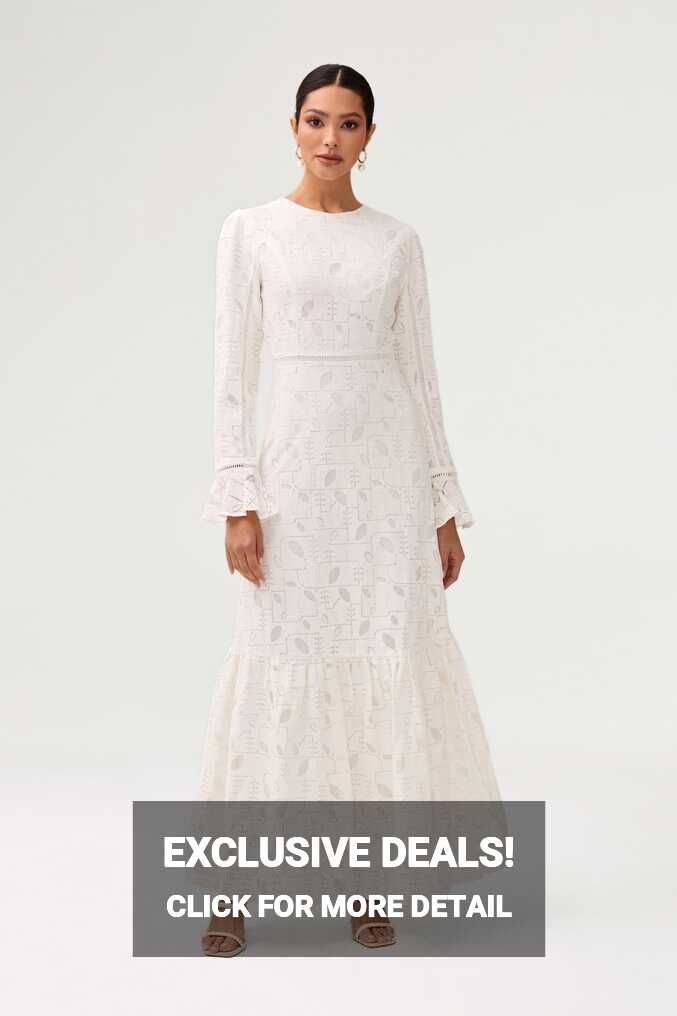 Rayaa White Lace Maxi Dress