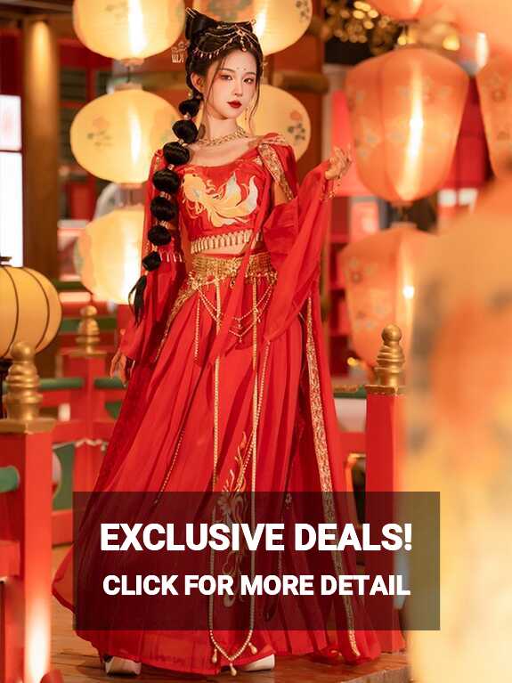 Red Chinese Traditional Dress Dunhuang Princess Hanfu - Fashion Hanfu