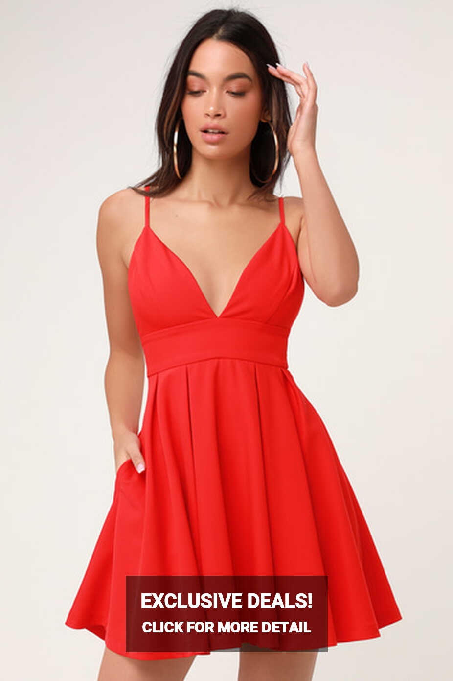 Red Dress - Skater Dress - Sleeveless Dress - Mini Dress - Lulus