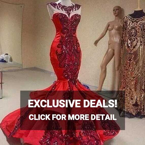 Red Evening Dress, Tiered Evening Dresses, Sparkly Evening ...