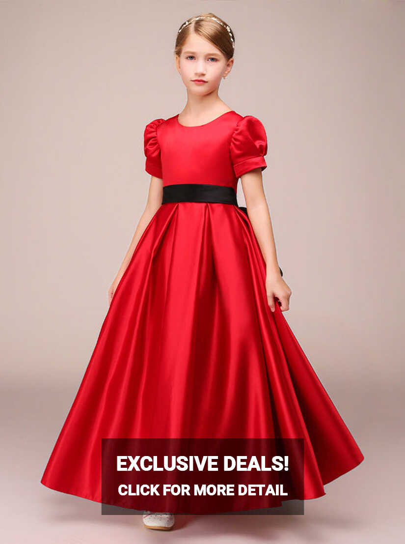 Red Junior Bridesmaid Dresses,Vintage Junior Party Dress,Long ...