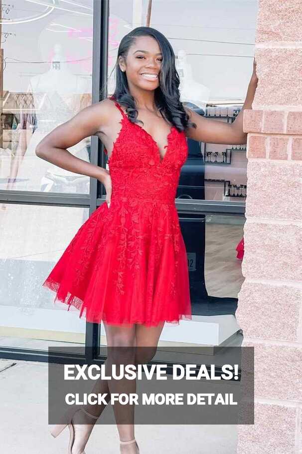 Red Lace Homecoming Dress 2021, Short Prom Dress, Formal Outfit ...