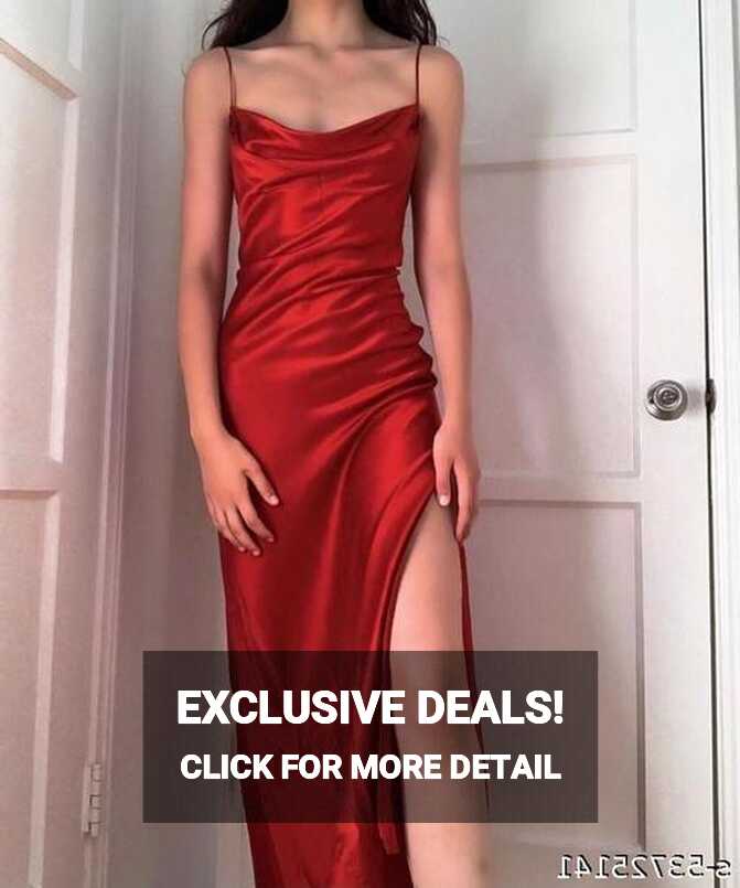 Red Long Satin Dress