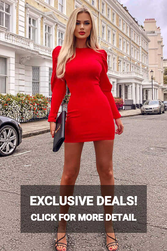 Red Long Sleeve Bodycon Dress – AX Paris