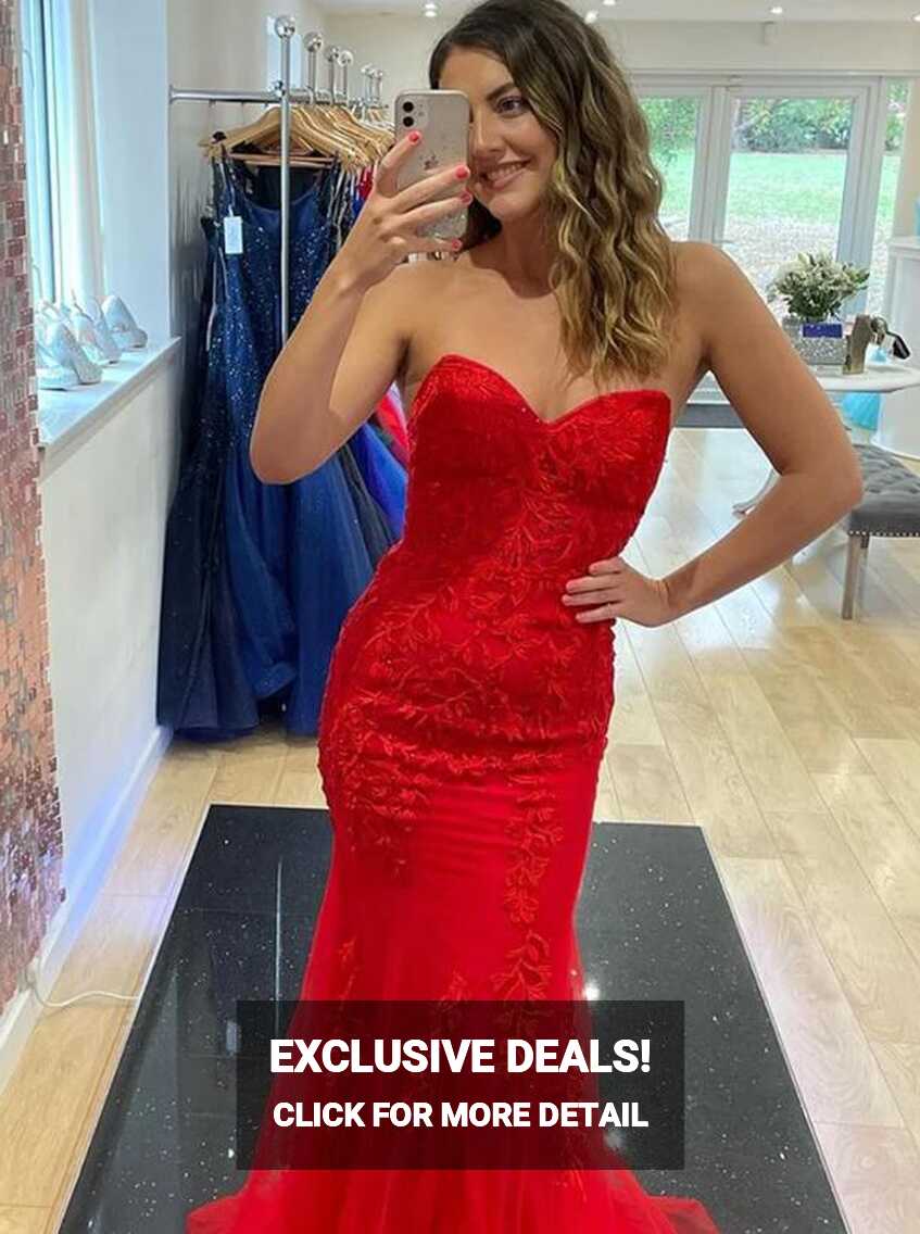 Red Mermaid Prom Dress 2023 Prom Dresses Winter Formal Dress ...