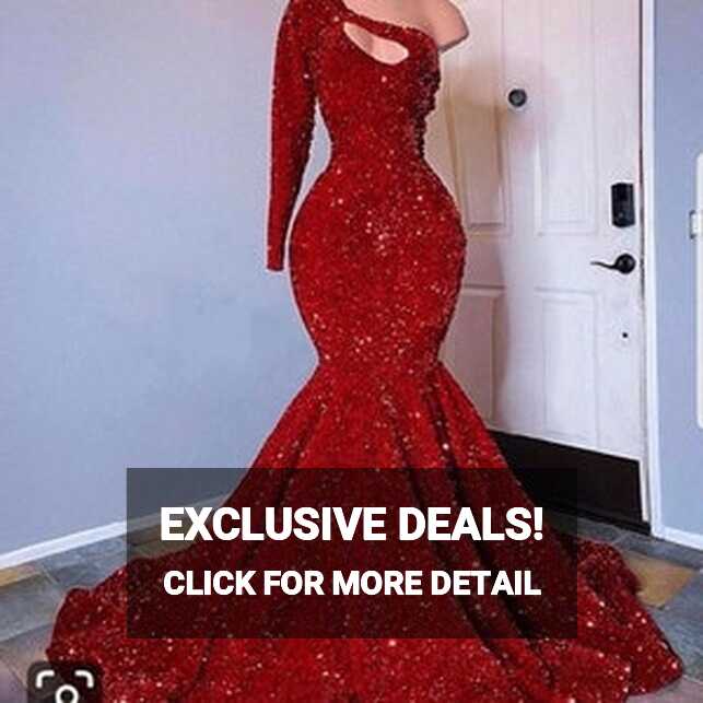 Red Mermaid Sequins Prom Dress,wedding Reception Gown, Christmas ...