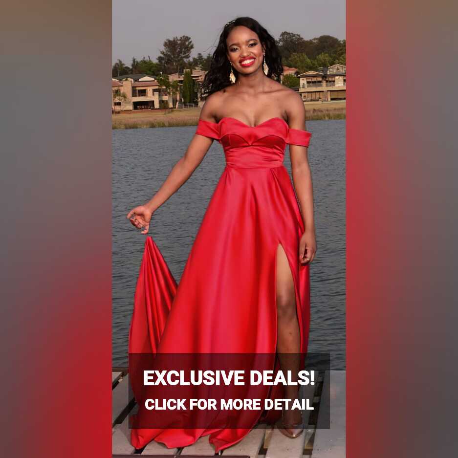 Red Off Shoulder Flowy Long Prom Dress - Marisela Veludo - Fashion ...