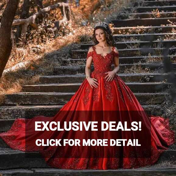 Red Off Shoulder Lace Plus Size Wedding Dresses 2024 From ...