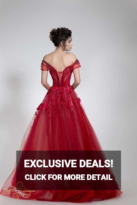 Red Princess Dress for Formal Events, Gorgeous Prom Dress of Tulle ...