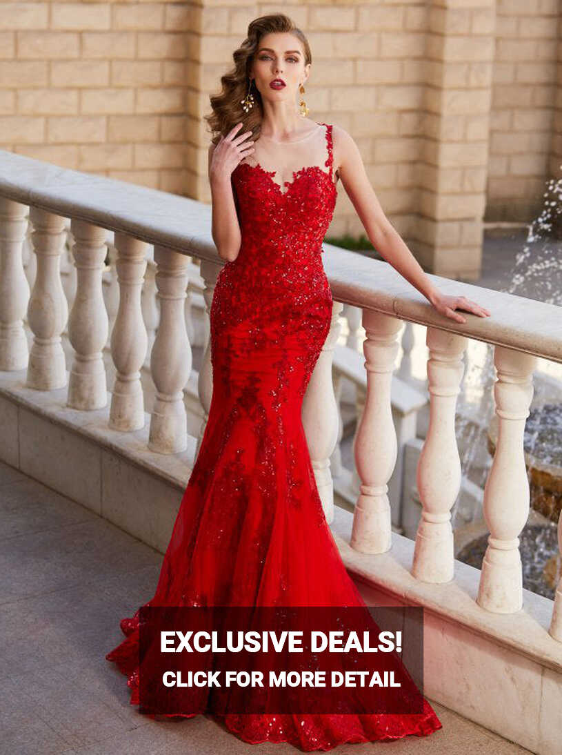 Red Prom Dresses,Mermaid Evening Dress,Fitted Prom Dress,Gorgeous ...