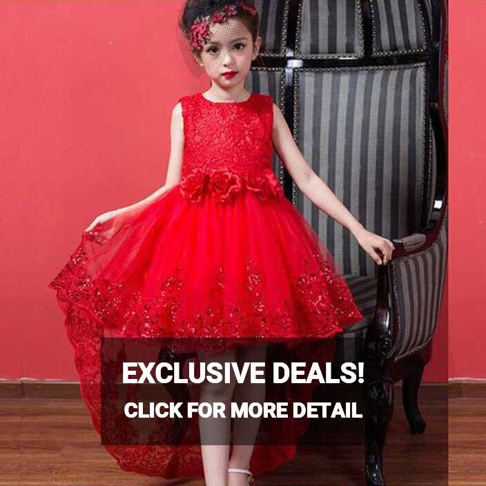 Red Royal Highness Kids High Low Party Dress | High low party ...