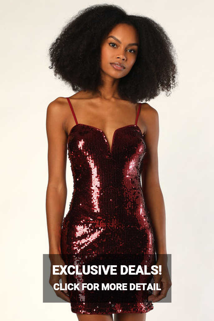 Red Sequin Mini Dress - Sequin Dress - Bodycon Mini Dress - Lulus