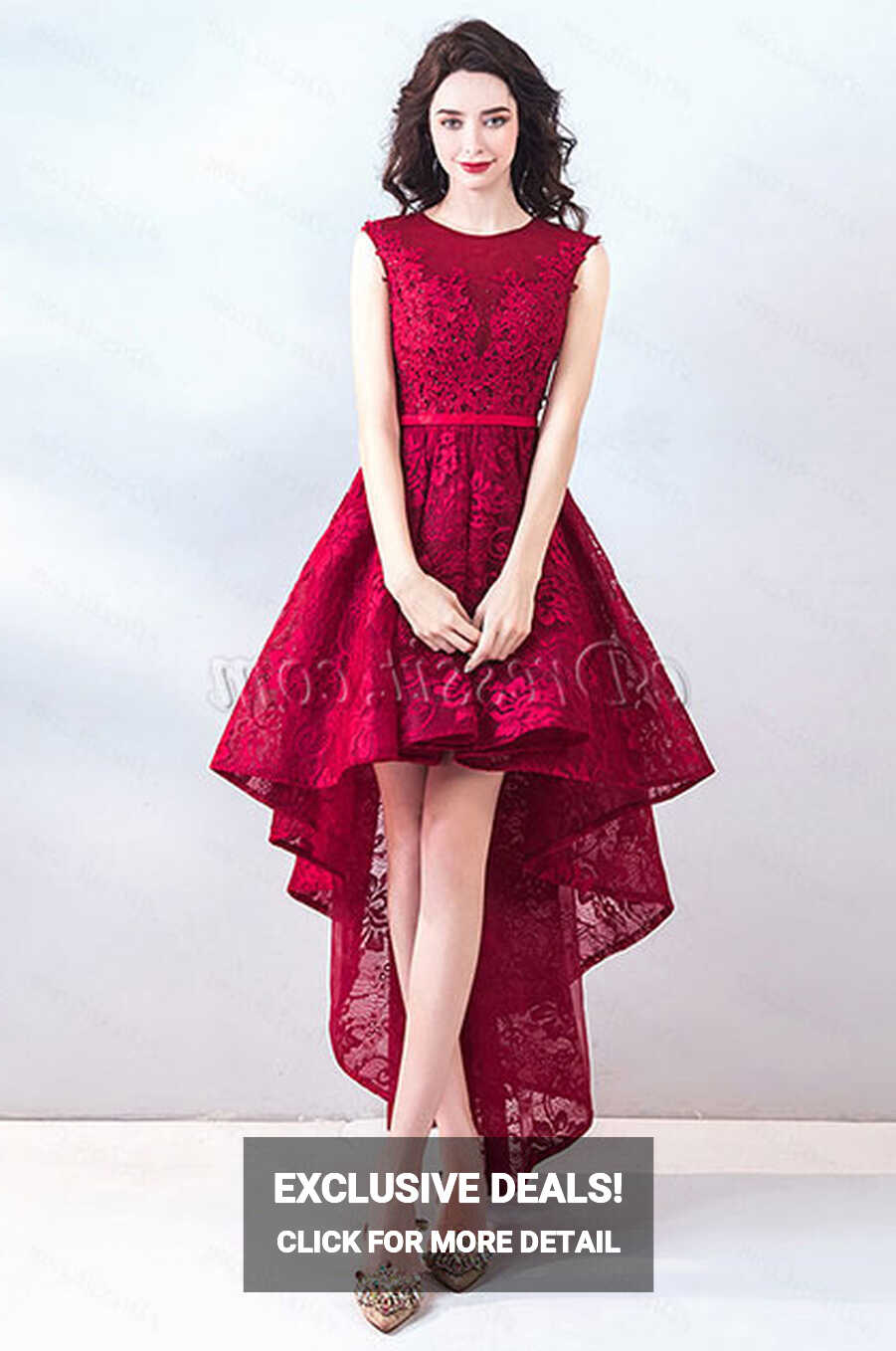 Red Sexy Lace Elegant Party Evening Dress (35192802) - eDressit