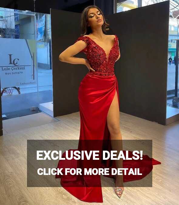 Red Shoulder Prom Dress Satin | Long Elegant Red Prom Dress | Red ...