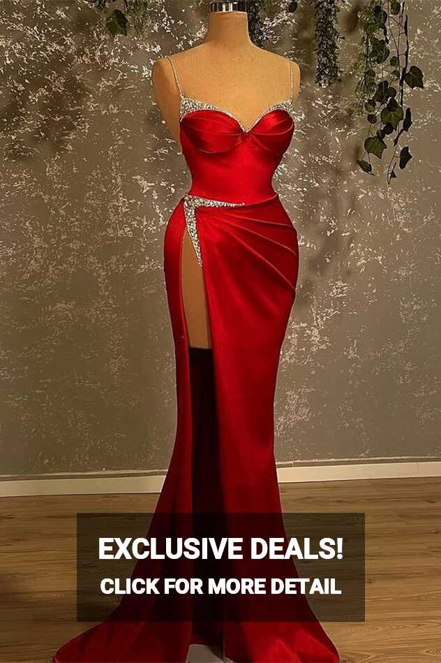 Red Side Slit Prom Dress for Curvy Black Girl Slays