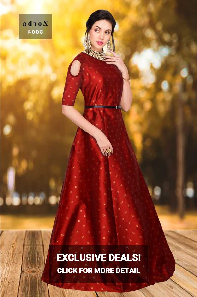 Red Silk New Designer Gown, Packaging Type: Bag at Rs 749 in Surat ...