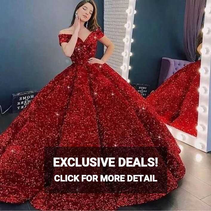 Red Sparkle Ball Gown Wedding Gowns at Rs 16990 in New Delhi | ID ...