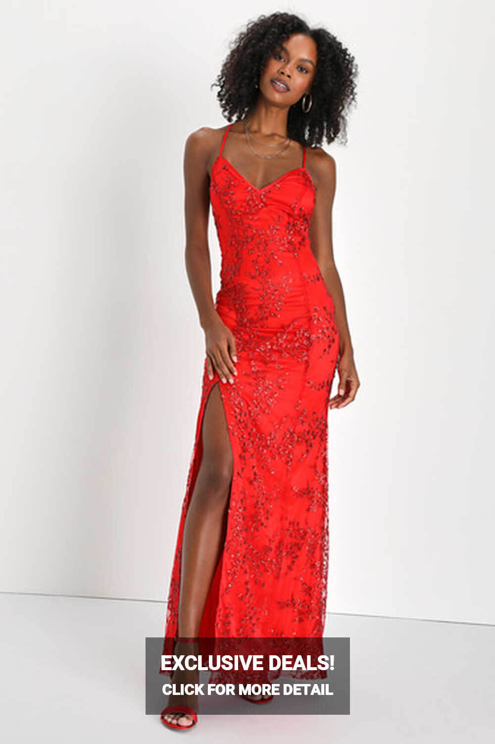 Red Sparkly Sequin Dress - Sequin Dress - Backless Maxi Dress - Lulus