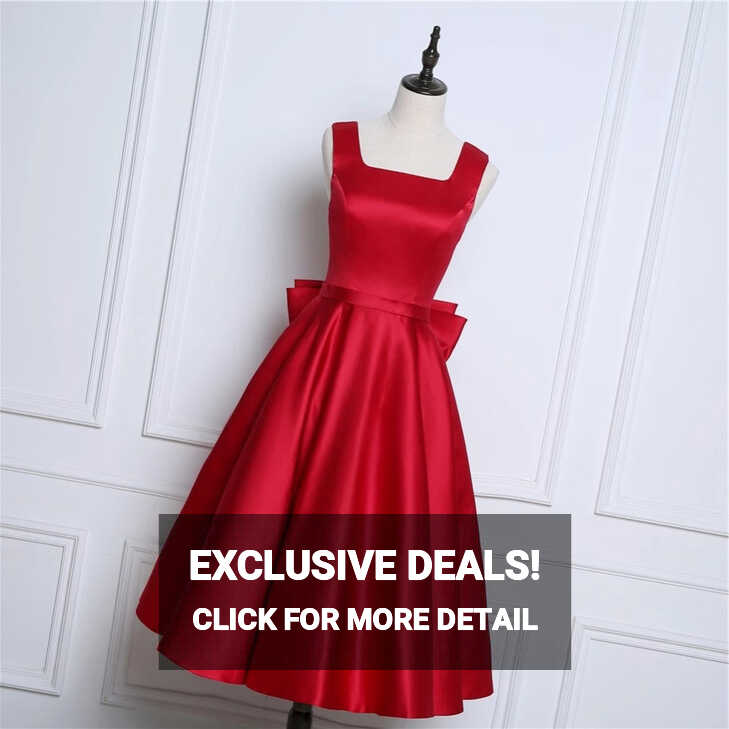 Red Tea Length Backless Cocktail Homecoming Dress Junior Vestidos ...