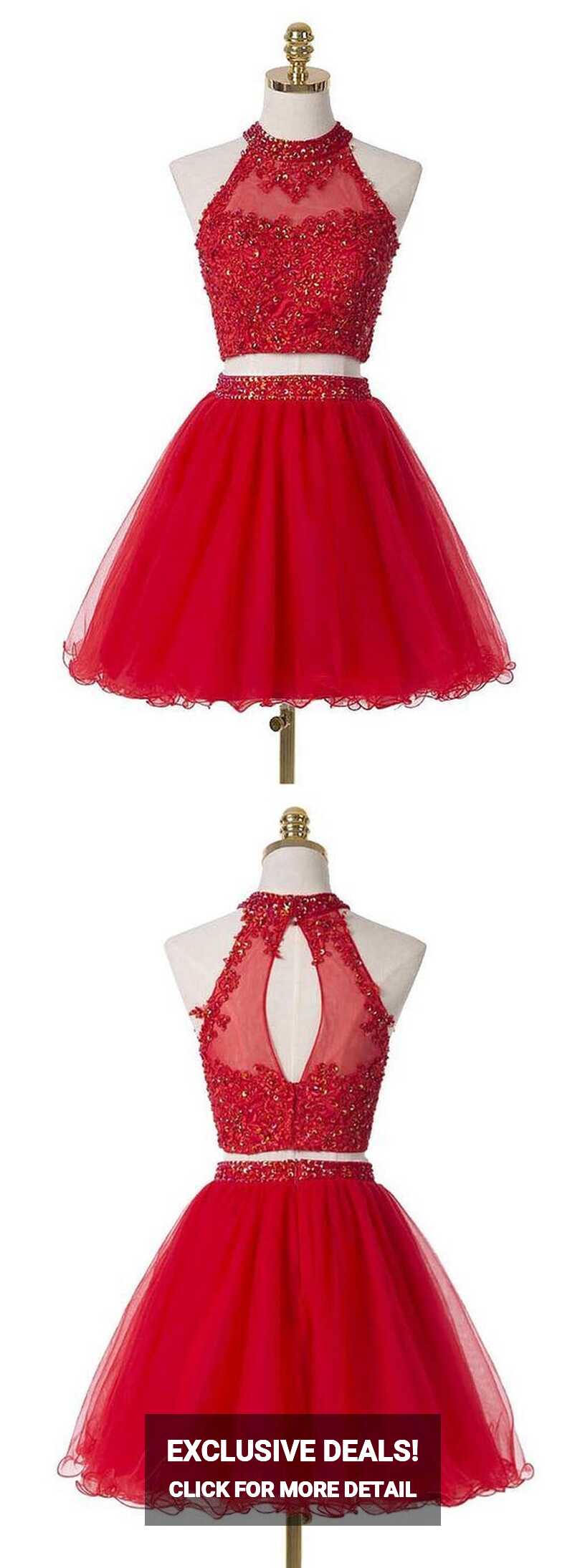 Red Two Pieces Short Party Dress