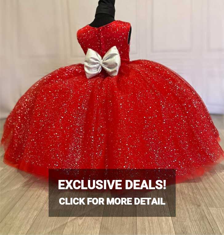 Red baby girl dress. Red sparkle dress. Christmas dress. Baby ...