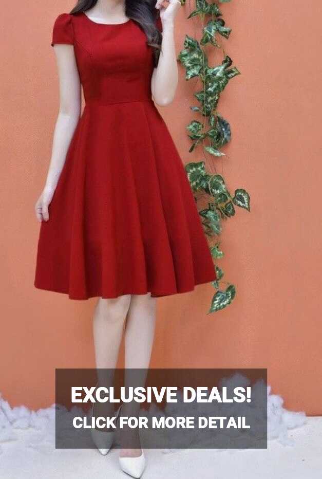 Red dress in 2024 | Stylish short dresses, Casual formal dresses ...