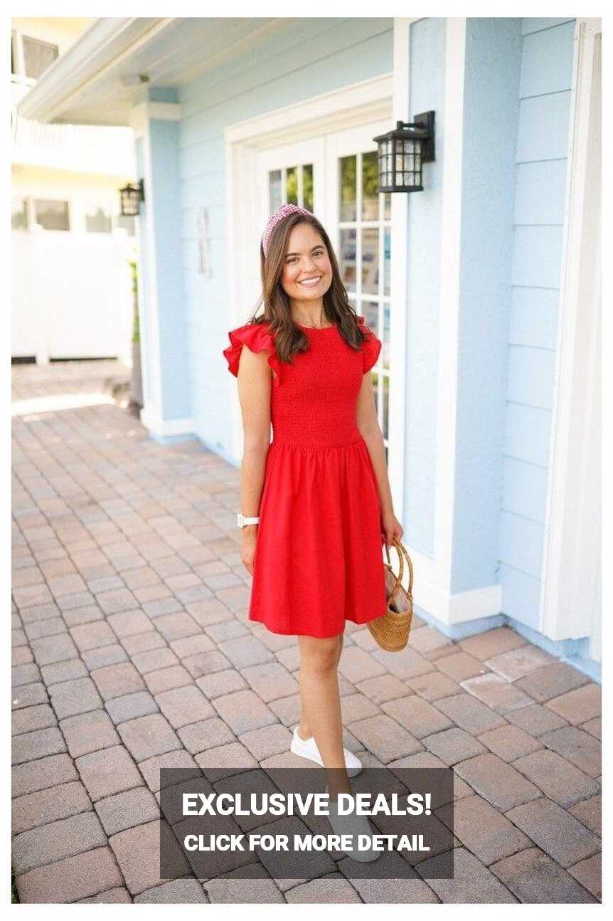 Red dress outfit casual, Red dress casual, Dress and sneakers outfit