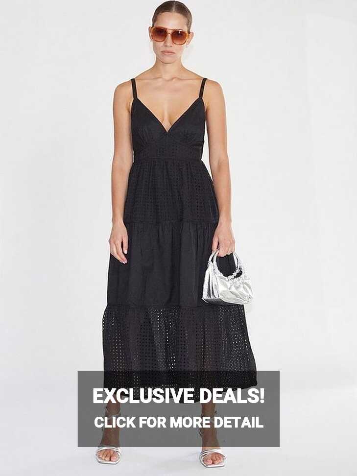 Religion Embroidered Midi Summer Dress - Black | Very.co.uk