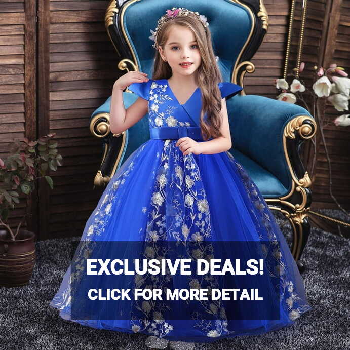 Rewenti Kids Dress Girls Sleeveless Princess Dress Bow Tie Lace ...