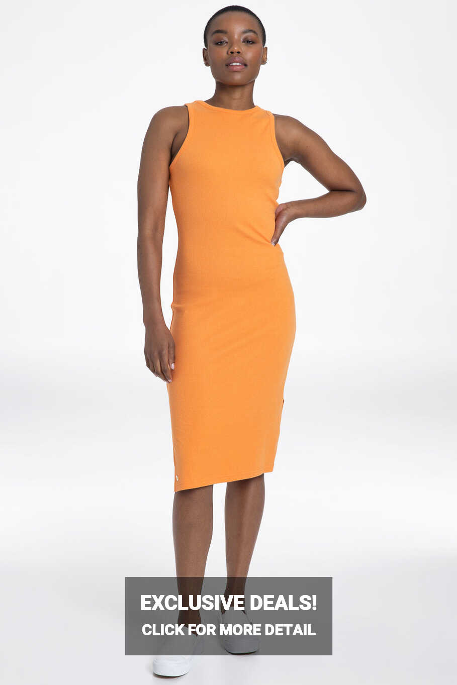 Ribbed Bodycon Dress _ 143278 _ Orange from REFINERY – Refinery