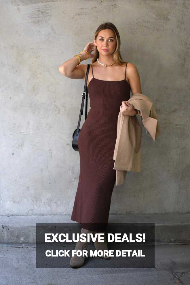 Ribbed Knit Maxi Dress | Minimal Knit Dress | Fall Dresses ...