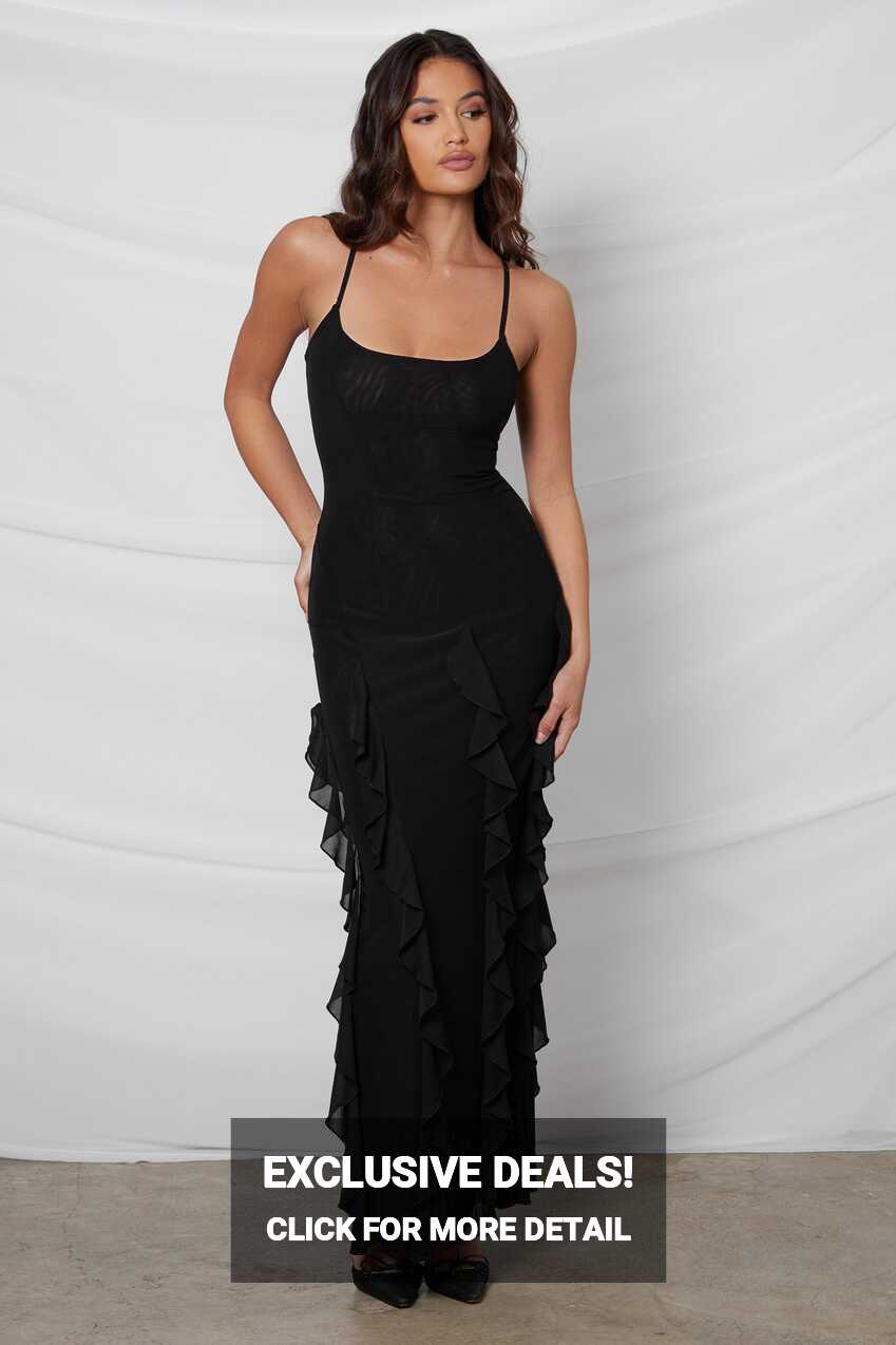 Rodeo Ruffle Mesh Maxi Dress | LEAU