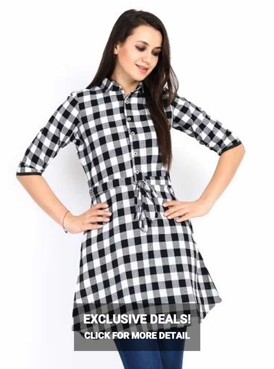 Round Neck Casual Cotton Check Tunics Tops at Rs 300/piece in ...