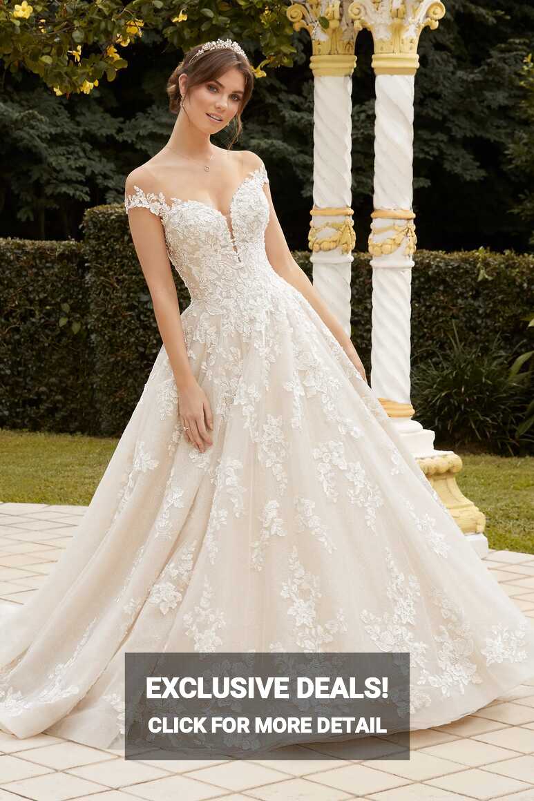 Royal Ballgown Wedding Dress with Beaded Lace