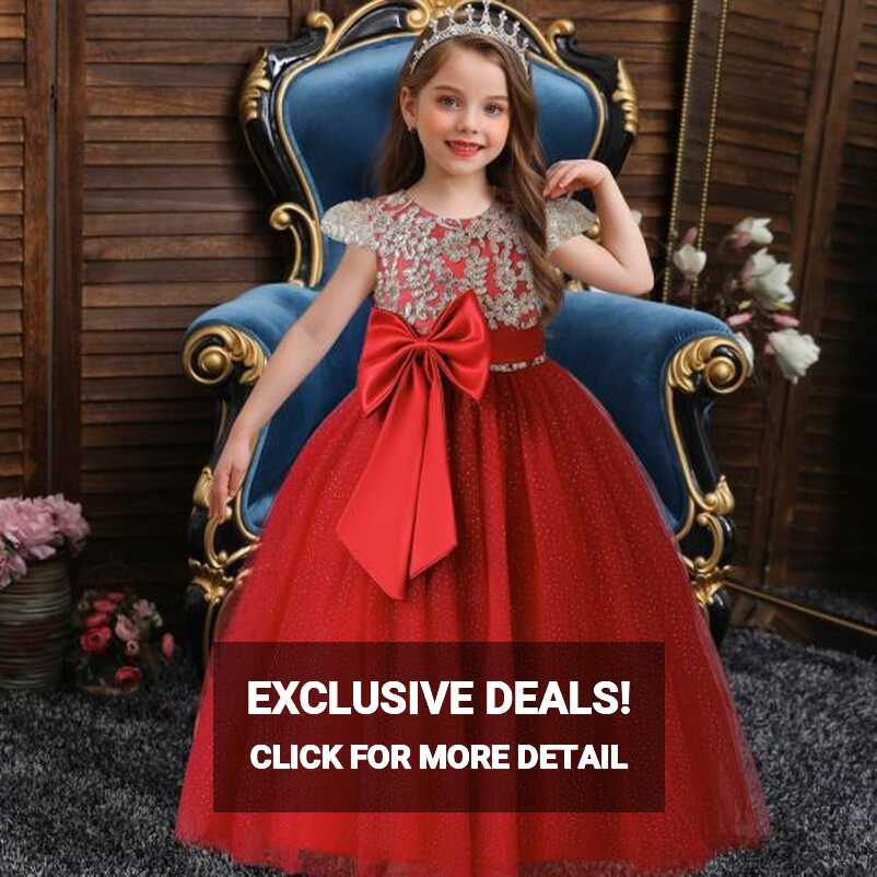 Royal Banquet Princess Wear Bowknot Fashion Girl Long Multi Color ...