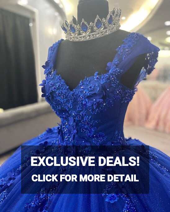 Royal Blue Appliques Tulle Ball Gown,Sweet 16 Dress,Princess Dress ...