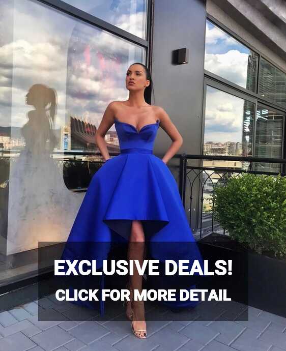 Royal Blue Blue Satin Homecoming Dress Colorful Short Prom Gowns ...