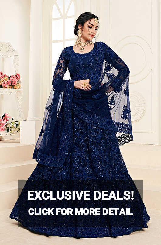 Royal Blue Designer Heavy Embroidered Bridal Lehenga | Saira&#39;s ...