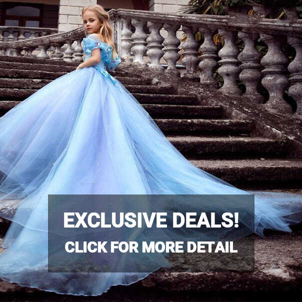 Royal Blue Flower Girl Dress A Line Shiny Off The Shoulder Ball ...