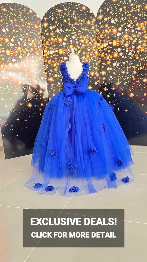 Royal Blue Girls Prom Party Dress, Puffy Birthday Dress, Girls ...