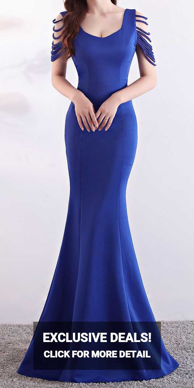 Royal Blue Long Tight Evening Dress