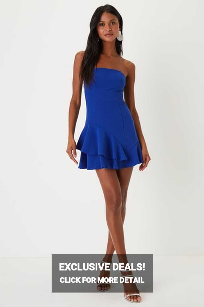 Royal Blue Mini Dress - Sexy Blue Dress - Strapless Mini Dress - Lulus