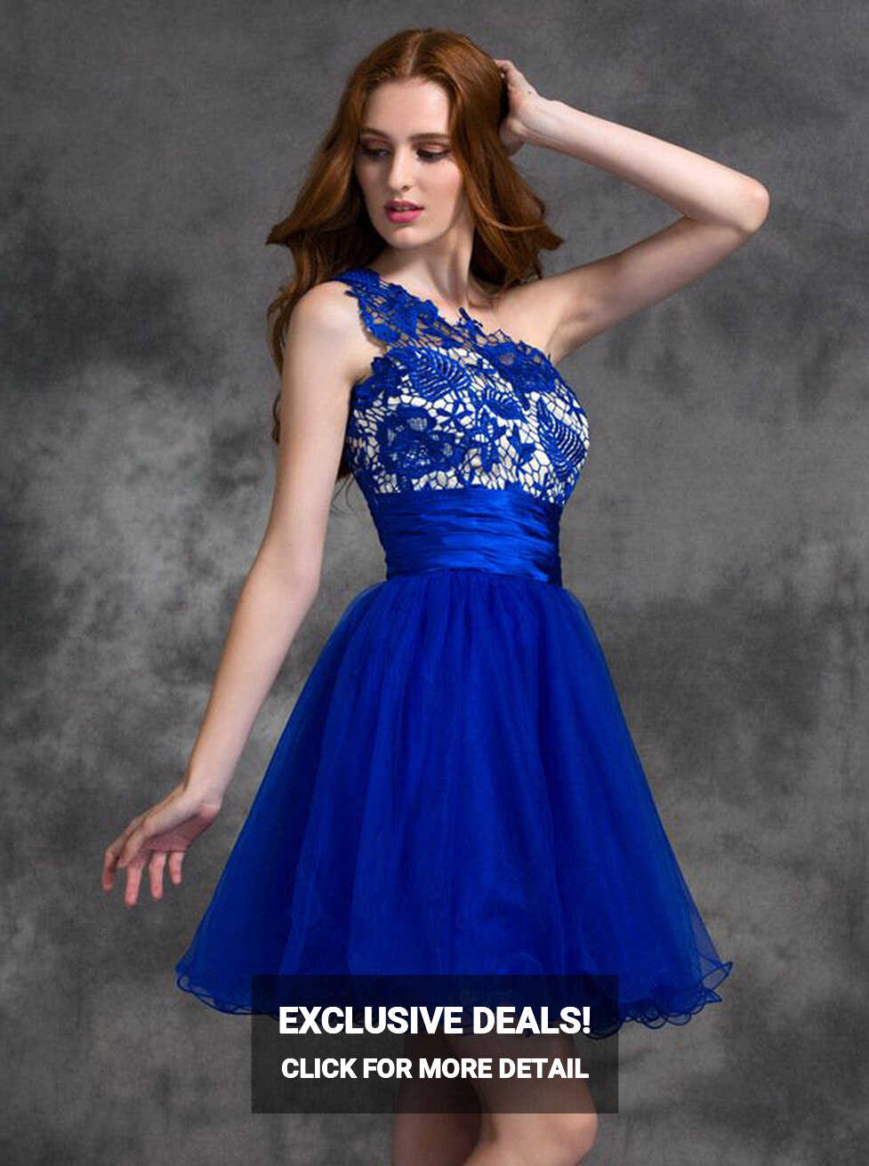 Royal Blue Sweet 16 Dresses,One Shoulder Homecoming Dress,Short ...