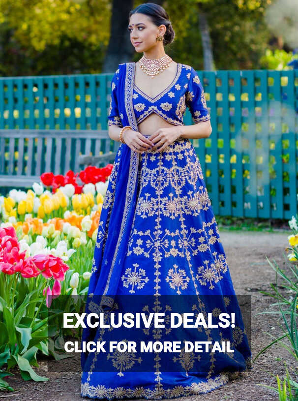 Royal Blue Wedding Lehenga Choli - Indian Bridal Wear | BAnu – B ...