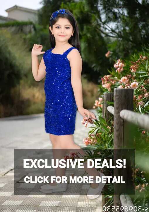 Royal blue color Girls party Dress/Girls Frock Dress/Midi Dress ...