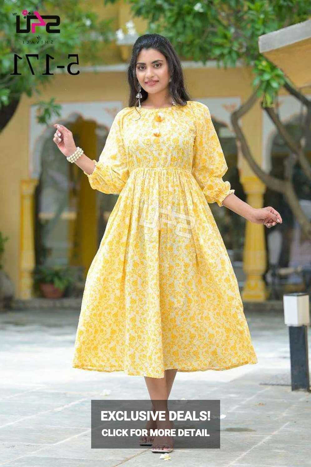 S4U 5-171 Ladies Wear Fancy Frock Style Kurti Catalog Dealers