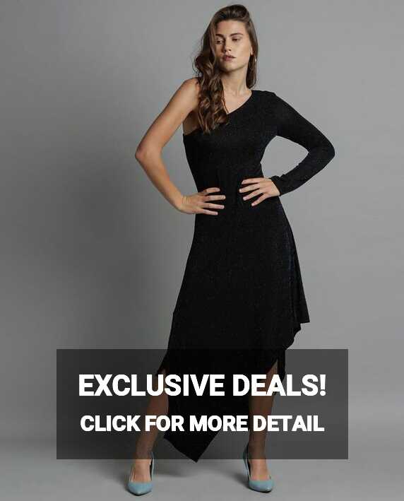 SHADOW-OFF SHOULDER DRESS-BLACK