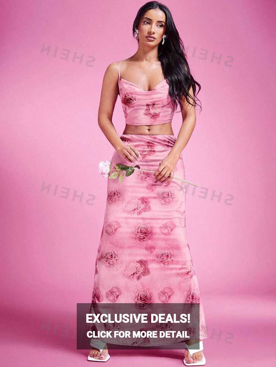 SHEIN BAE SHEINBAE Rose Pink Dress Valentine&#39;s Day Dress Prom Suit ...