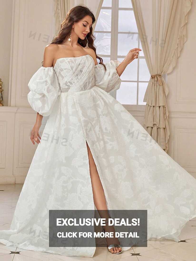 SHEIN Belle Cut Flower Material, Oversized Wedding Dress | SHEIN USA