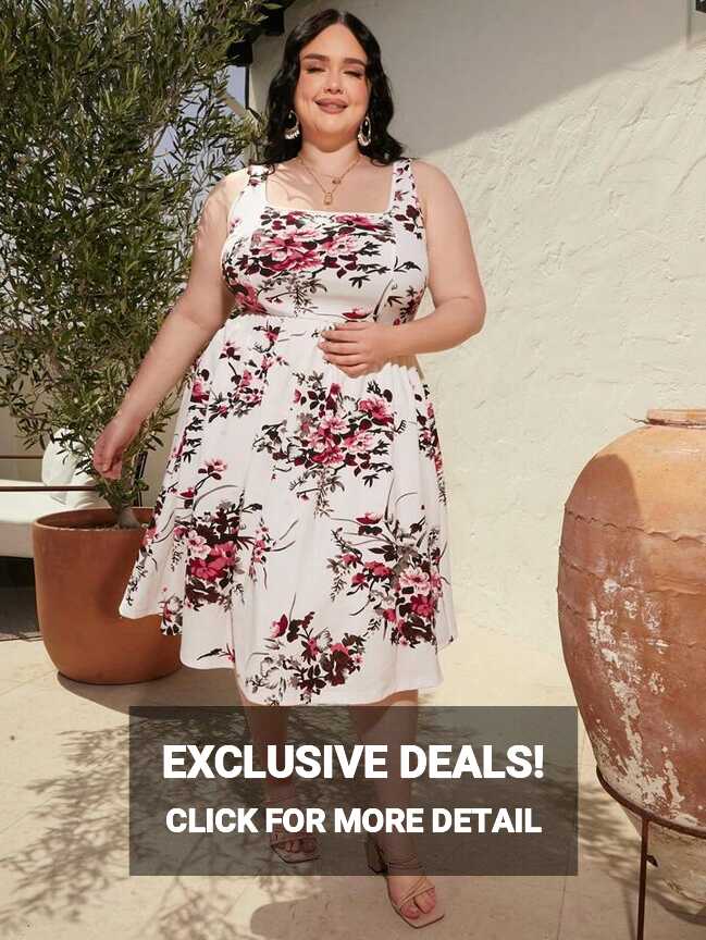 SHEIN CURVE+ Plus Floral Print Dress | SHEIN